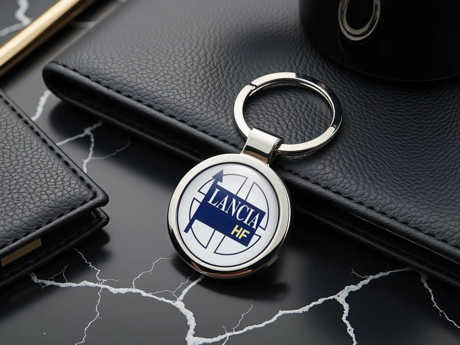 Lancia Personalisiert Schlüsselring Foto Glänzend Stil
